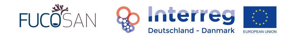 Logos of Fucosan, Interreg an European Union.